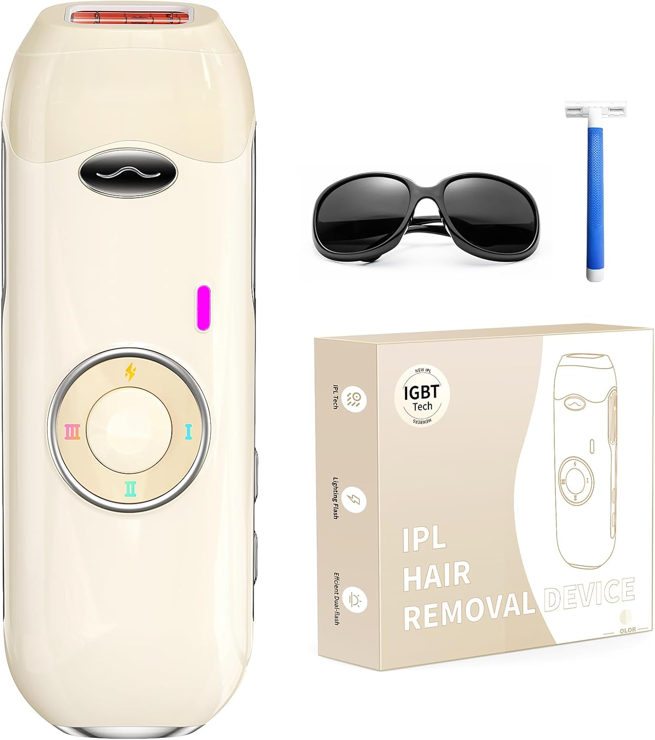 脱毛器 家庭用脱毛器 【最大22J 大面積出光口5.2cm】【無制限照射回数 IGBT無痛脱毛】自動連続照射/手動モード メンズ 髭 レディース VIO対応 レーザー だつもうき脱毛器 3段階調節