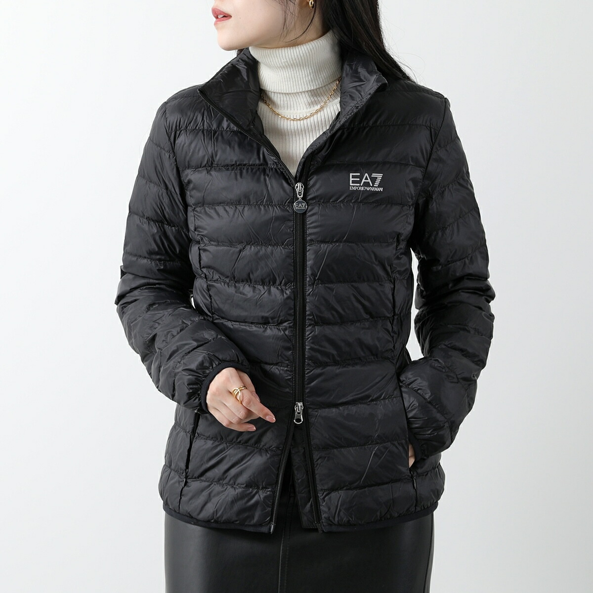 EA7 EMPORIO ARMANI エアセッテ エンポリオアルマーニ ジャケット 6DTB28 TNGPZ レディース 中綿 スタンドカラー パッカブル ロゴ 1200 BLACK 21,228円