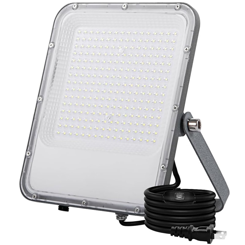 LED投光器 200Ｗ 2000W相当 高輝度 26000lm 昼光色 超ハイパワー 明るさ向上 超薄 超軽量 長持ち LED作業灯 屋外 IP67防水 スイッチ付電源コード付 PSE認証済