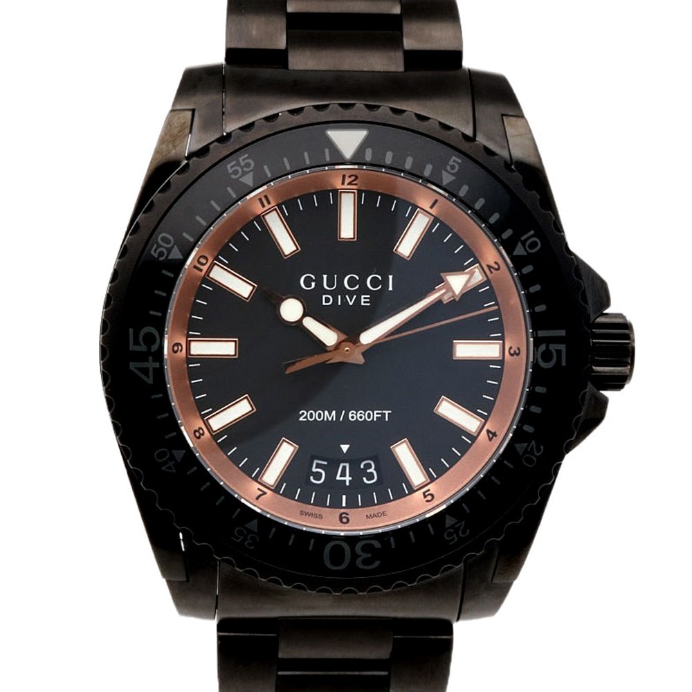 グッチ ダイヴ 腕時計 ステンレススチール YA136213(136.2) クオーツ 1年保証 GUCCI 中古 美品