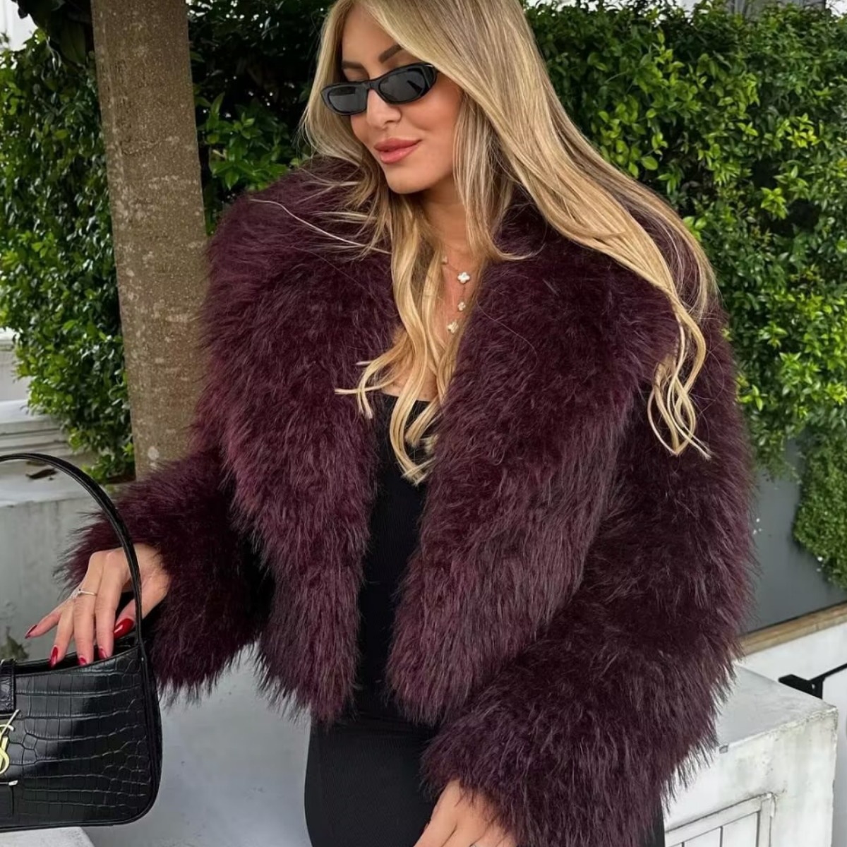 レディース 欧米 冬季 新作 ファッション マルチウェア エコ 人工ファー 品質いいな新品 ショート丈 アウター