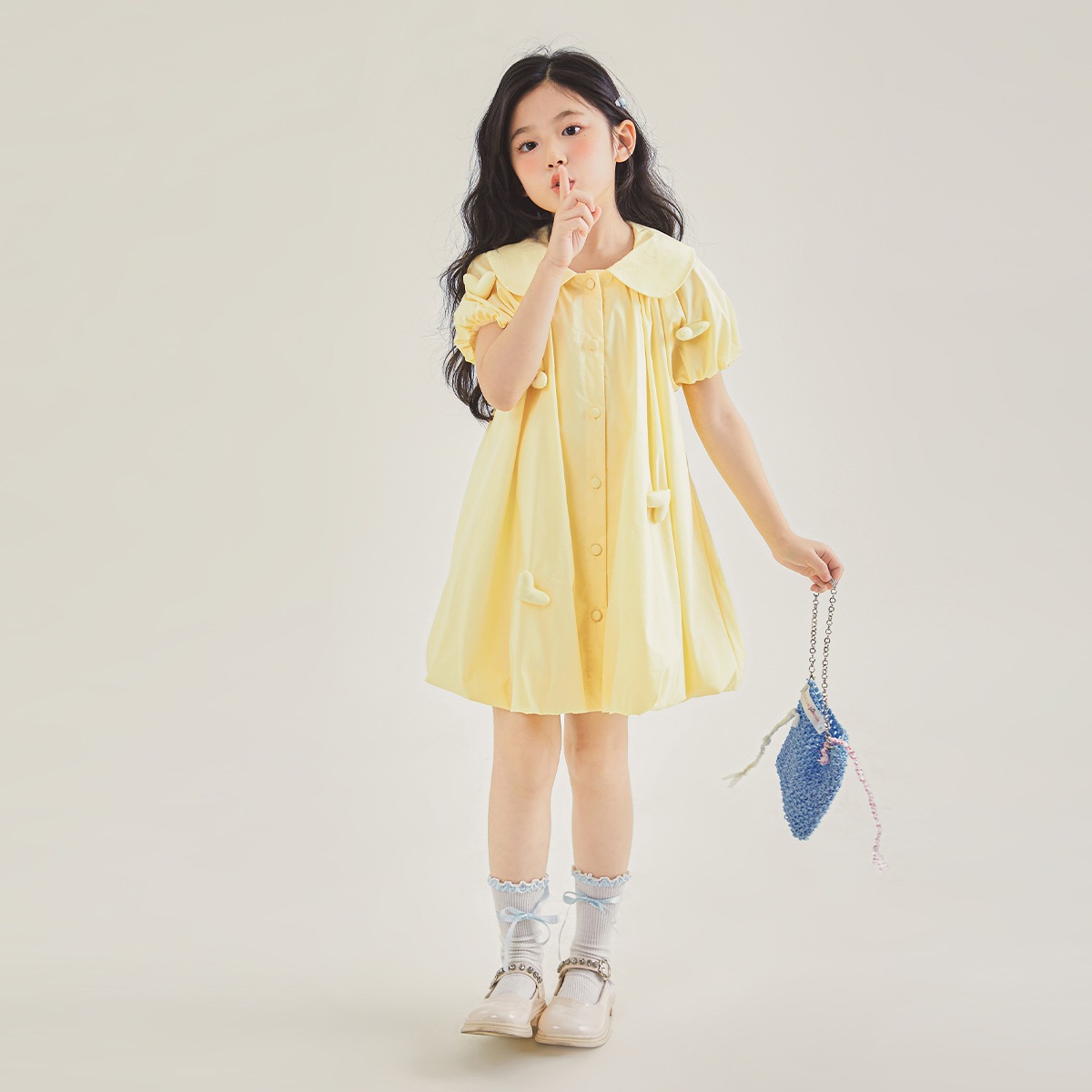 女の子ドレス 2024 サマードレス子供プリンセスドレスリトルガールパフスカート子供