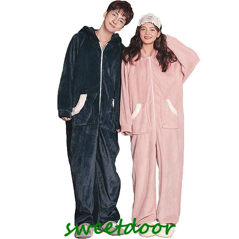 ペアパジャマ カップル 冬ウエア ふわふわ うさぎ ペアルック ウェア ペアお揃い 部屋着 フランネル オールインワン 着ぐるみ レディース メンズ