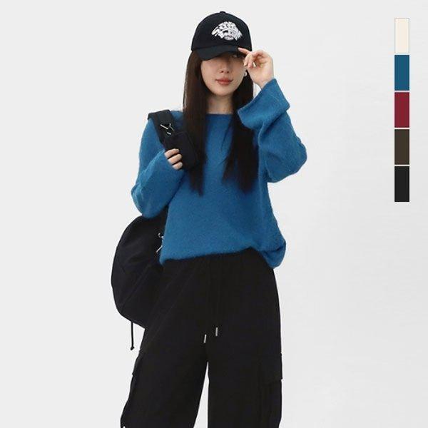 女性FWボートネックウールオーバーサイズルーズフィットニットSNNT012