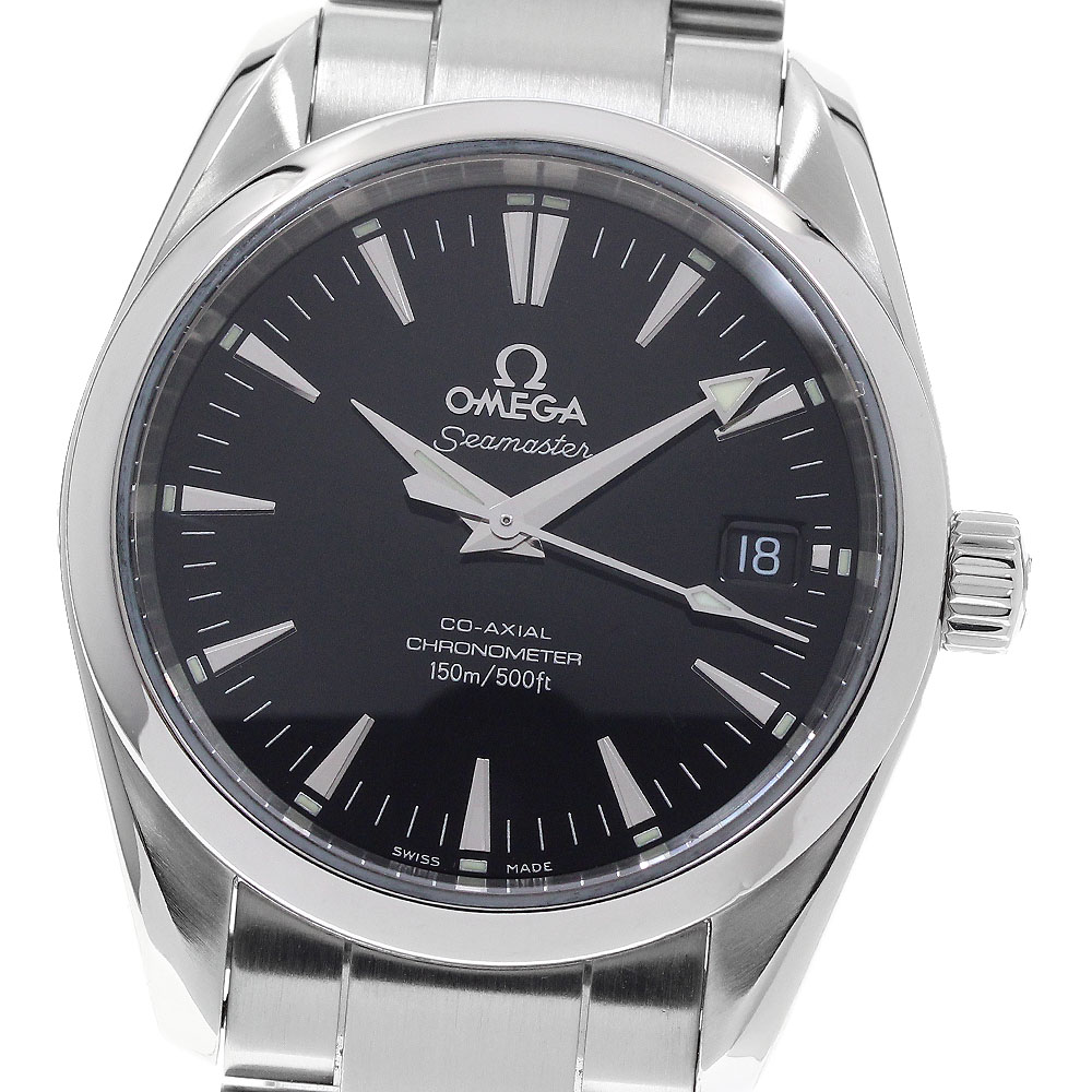 オメガ OMEGA 2504.50 シーマスター アクアテラ デイト コーアクシャル クロノメーター 自動巻き ボーイズ 保証書付き_964318【中古】