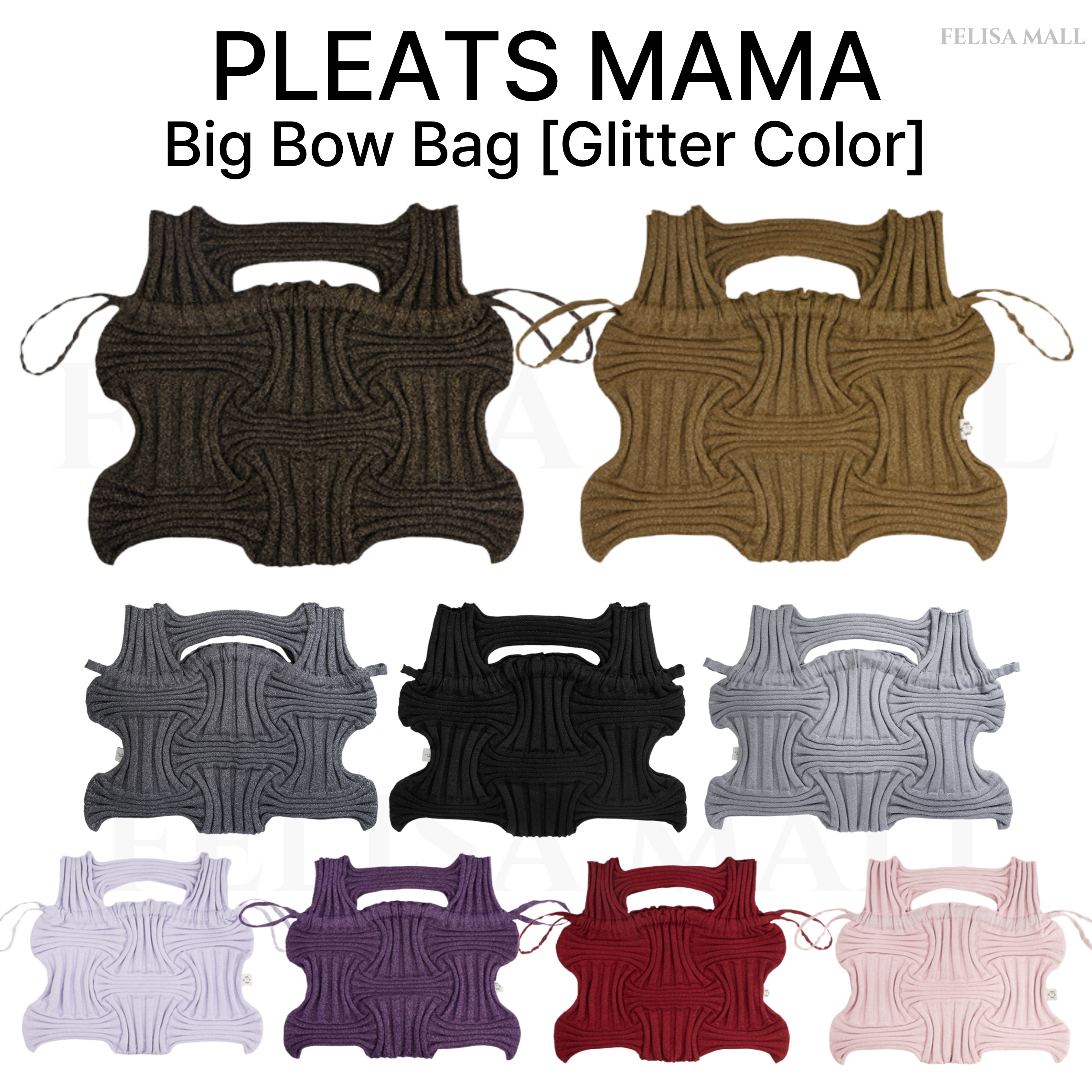 [PLEATS MAMA] Big Bow Bag 【Glitter Color】 人気 韓国バッグ