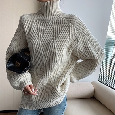 トップス ニットソー プルオーバー ミディアム丈 長袖 タートルネック ニット かわいい 大人可愛い きれいめ シンプル カジュアル 上品 おしゃれ かっこいい 大人女子 こなれ感 個性的 主役級 4,937円
