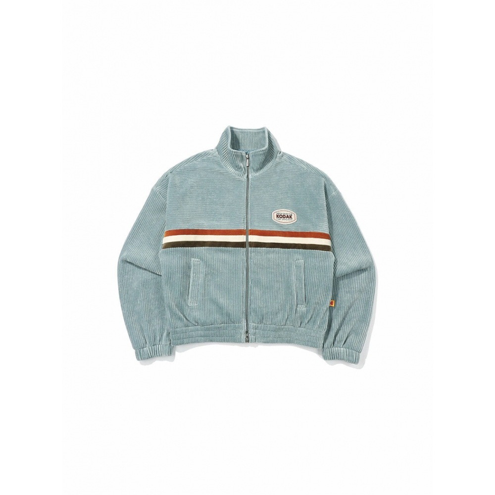 コダックアパレルシネコダックセミクロップフィットコーデュロイジップアップレディース S.BLUE