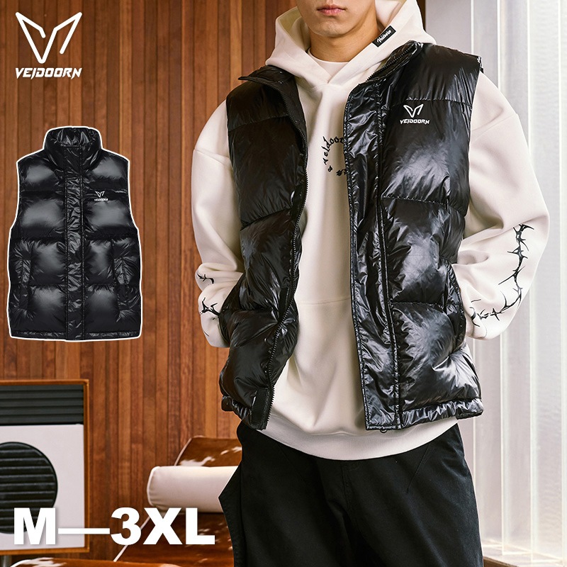 VEIDOORN メンズ 軽量 ダウンベスト 防寒 保温性 おしゃれ カジュアル アウトドア 普段着