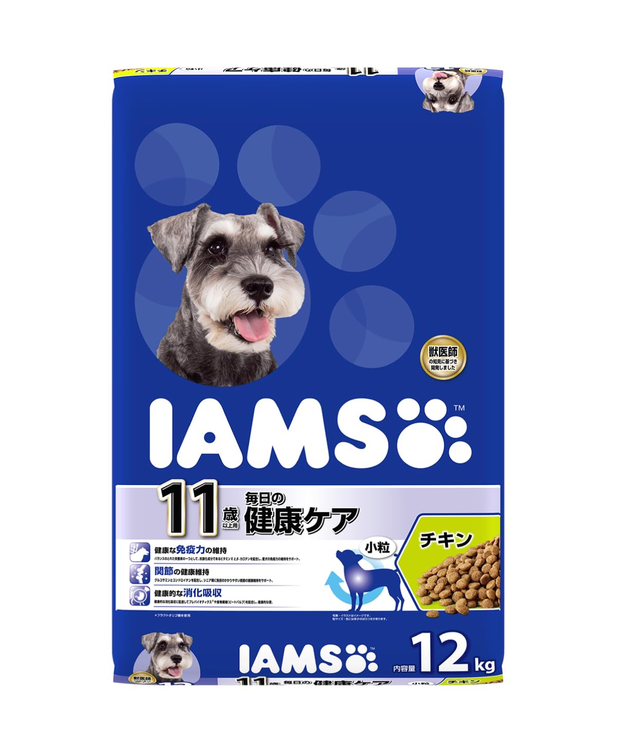 アイムス ドッグ 11歳以上用 小粒 大容量 12kg チキン 総合栄養食 ドッグフード 犬 ドライフード 免疫力の維持 関節の健康維持 健康的な消化吸収 獣医師の知見で開発 高齢期 シニア IAMS