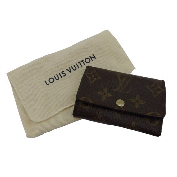キーケース モノグラム ブラウン×べージュ×ゴールド レディース 中古