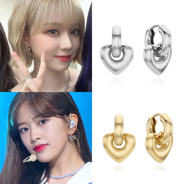 【aespa ウィンター着用】正規品 PUFFY HEART EARRING ピアス シンプル レディース プレゼント K-POPアイドル着用 大人気  韓国ファッション 韓国ブランド