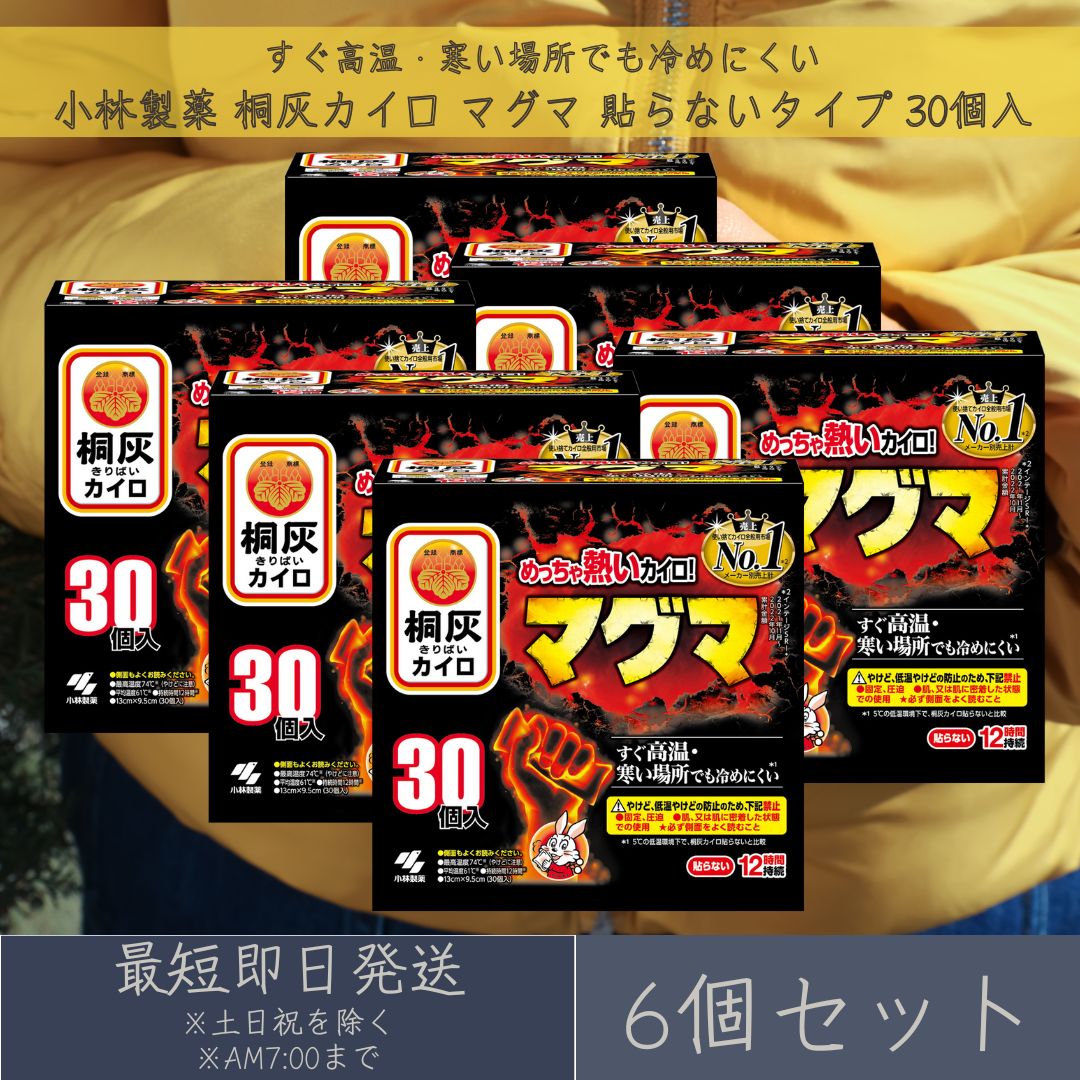 小林製薬 桐灰カイロ マグマ 貼らないタイプ 30個入 6個セット 寒さ対策 防寒 貼るカイロ 使い捨てカイロ カイロ