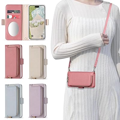 Freezun iPhone 11手帳型 ケース ショルダー おしゃれ スマホケース iPhone XR 手帳型 ショルダー 斜めがけ 肩掛け 11 手帳型ケース ショルダー ミラー付き 首かけ 女性