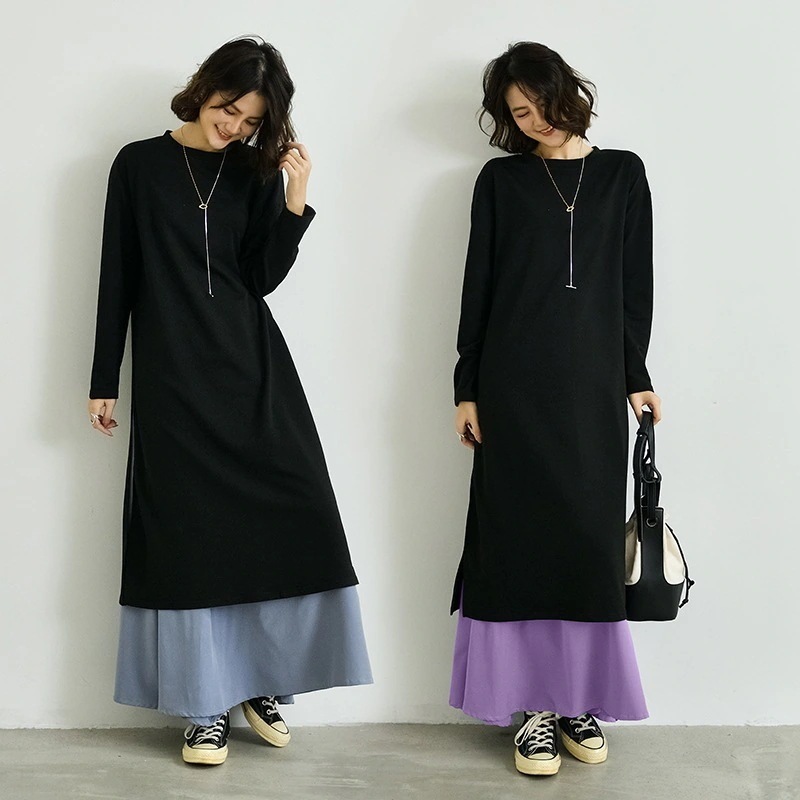 春 秋 切り替え プリーツ 高級感 切り替えワンピース 長袖 おしゃれ ゆったり 着痩せ ドレス パーティードレス 韓国 ワンピース秋冬 4,664円