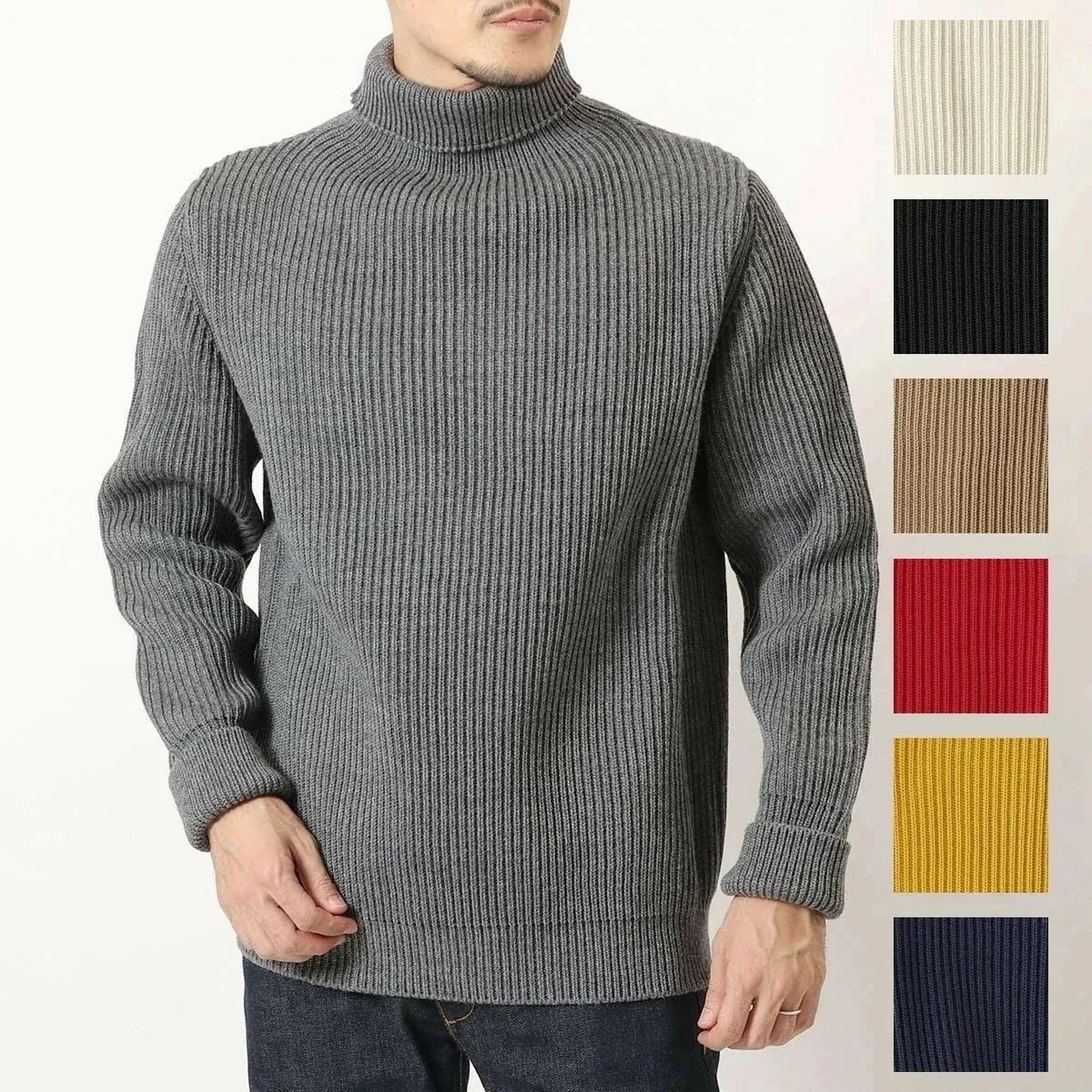 ANDERSEN-ANDERSEN アンデルセンアンデルセン ニット セーター NAVY TURTLENECK メンズ メリノウール 長袖 タートルネック アー