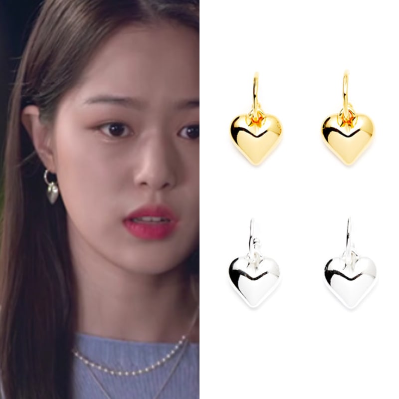 [トゥエンティトゥエンティ ハンソンミン着用] SIMPLE HEART DROP EARRINGS/韓国芸能人着用/デイリーリング/ 人気ジュエリー /韓国ファッションジュエリー /韓国の人気アク
