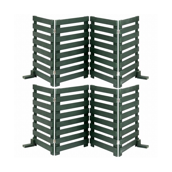 住まいスタイル WF-160YK-2P-DGN 折り畳めるウッドフェンス160(横ボーダー) 2枚組 ダークグリーン メーカー直送