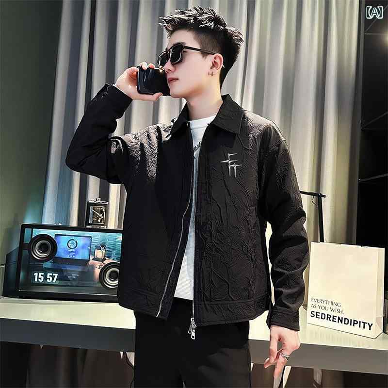 アウター メンズ カジュアル おしゃれ アメリカン クロス スター ブラック ジャケット 秋冬 長袖 コート トレンディ 7,164円