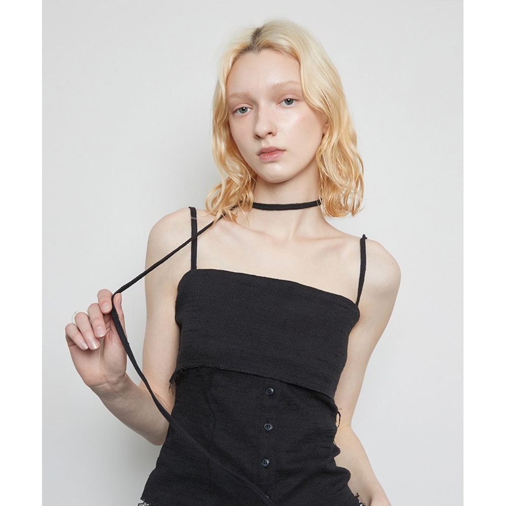 LARTIGENT L3ボタン スリーブレス(ブラック)