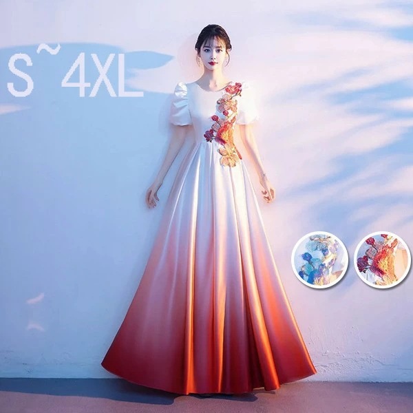 レディースロングドレス 大人 ピアノ発表会 演奏会 ロング丈 結婚式 半袖　後ろファスナー ワンピース 二次会 女子会 成人式 おしゃれ 可愛いロングドレス 袖あり お呼ばれ 20代 30代 dg02