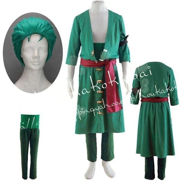 【最安値挑戦】子供用 大人用 海賊王 ワンピース ロロノア・ゾロ ウィッグ 靴 道具刀 コスプレ衣装 コス コスチューム