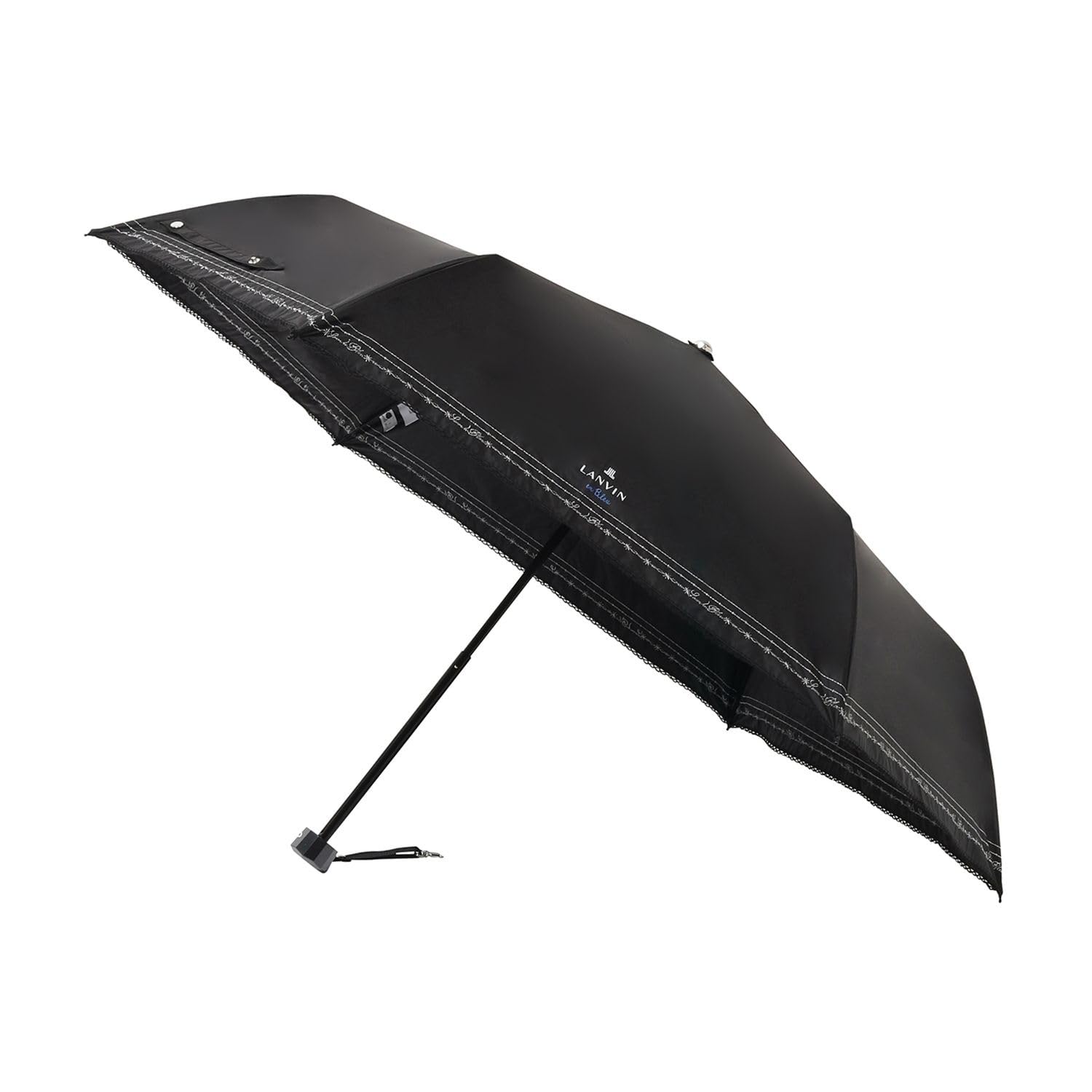 ムーンバット 【ランバン オン ブルー】 日傘 折りたたみ傘 レディース 晴雨兼用 一級遮光 遮熱 UV ラメ刺繍 22-084-12086-52 ブラック