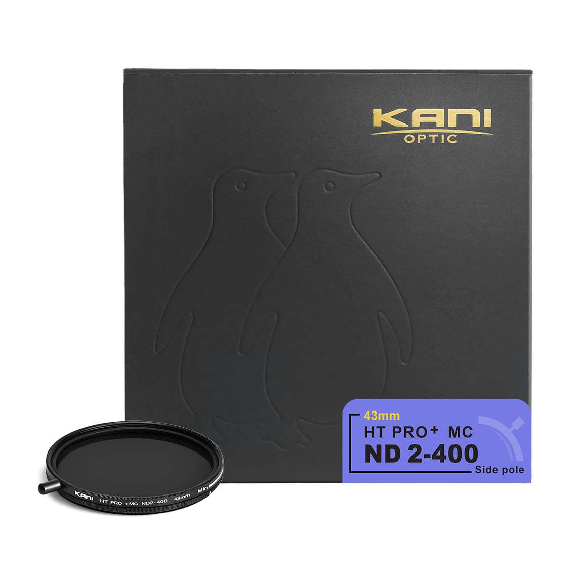 KANI 43mm 可変NDフィルター HT PRO+ MC ND2-400 減光効果最大8 2/3絞り分 着脱式調整用ノブ付 高濃度時X状ムラ抑制 低反射 撥水 撥油 防汚 ナノコーティング 811