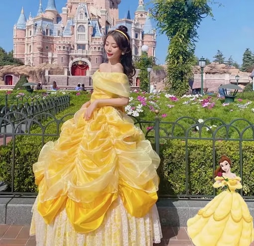 美女と野獣 ベル コスプレ 美女 黄色い 仮装 レディース ベル ドレス お姫様 プリンセス 姫様 アニメ 遊園地 大人 ハロウィン クリスマス イベント 学園祭 文学際 ステージ服