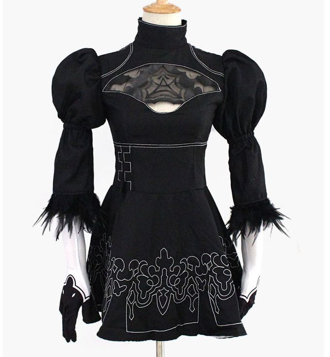 ニーア オートマタ 風 NieR: Automata 2B ヨルハ二号B型 コスチューム コスプレ衣装 3点セット サイズ S―XXL