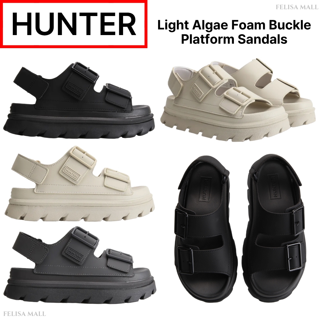 [HUNTER] 厚底サンダル Light Algae Foam Buckle Platform Sandals 韓国人気