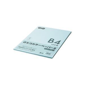 （まとめ） TANOSEE αエコカラーペーパーII B4 スカイブルー 少枚数パック 1冊（100枚） 5セット