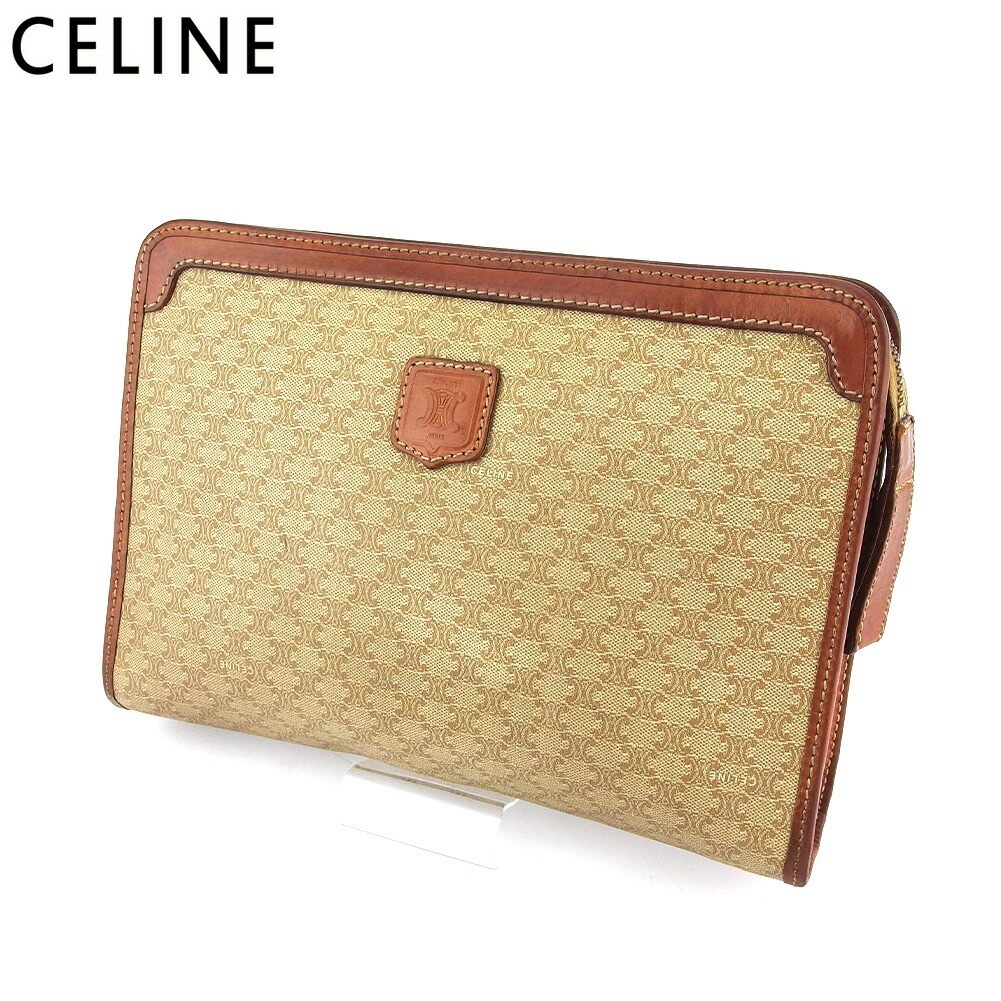 クラッチバッグ セカンドバッグ バッグ マカダム レディース メンズ ベージュ ブラウン 中古