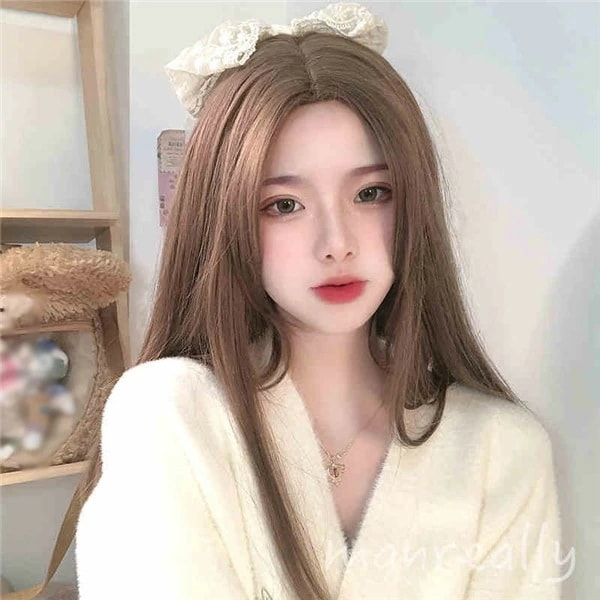 フルウィッグ ロング 自然 ウィッグ 前髪無し 優しい 可愛い かわいい 超自然 ネット付 キュート 小顔 コスプレ ハロウィン wig かつら 小顔効果抜群 仮装 原宿 結婚式 パーティー 耐熱ウィ