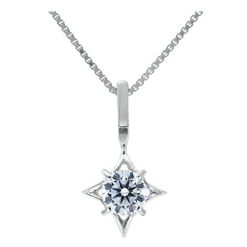 ハートキューピッド 星モチーフ5mmシルバーネックレス キュービックジルコニア
