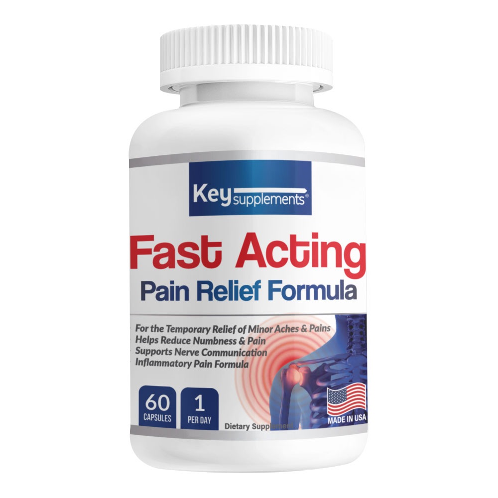 [USA] Key supplements 痛みフォーミュラ60カプセル Fast Acting Pain Relief
