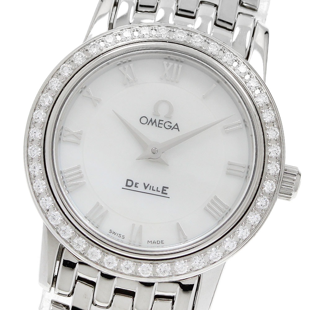 オメガ OMEGA 4575.71 デビル プレステージ ダイヤベゼル クォーツ レディース 良品 _962072【中古】