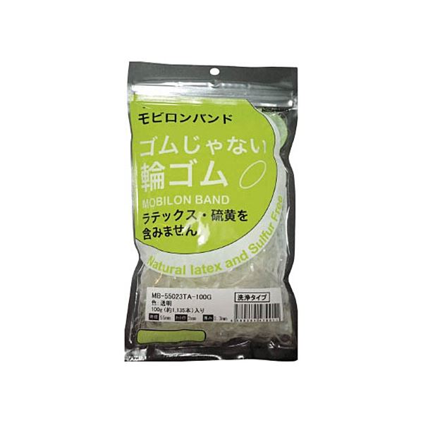（まとめ）日清紡 モビロンバンド 55x2x0.3mm透明/洗浄タイプ100g（1135本）[x5]