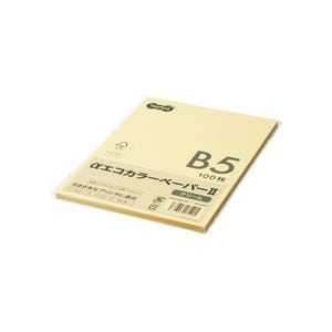 （まとめ） TANOSEE αエコカラーペーパーII B5 クリーム 少枚数パック 1冊（100枚） 30セット