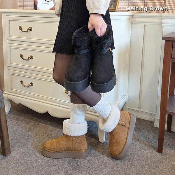 女性用毛皮ブーツ スエード 冬用ブーツ SS60
