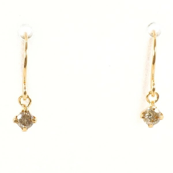 K18 18金 PG ピンクゴールド ピアス ダイヤ 0.05 ×2 ジュエリー 中古