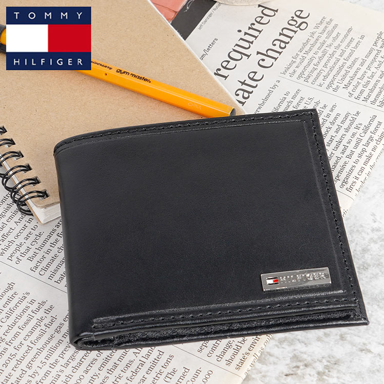 財布 二つ折り メンズ トミー ヒルフィガー 本革 ウォレット お札入れ 小銭入れあり カードケース レザー 牛革 おしゃれ