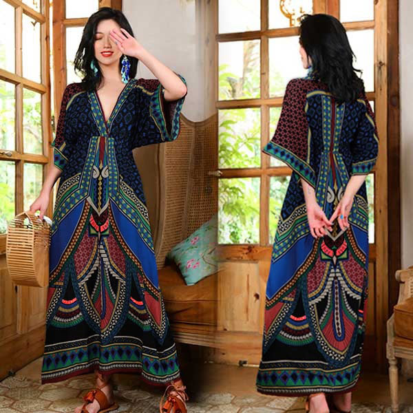 リゾートワンピース 着痩せ ぽっちゃり 3L マキシ丈 ロング 夏ワンピ ゴムウエスト 大きいサイズ 小さいサイズ ワンピース 大人かわいい シンプル ロングワンピース レディース ファッション dd 5,225円