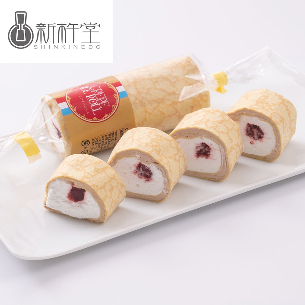 岐阜 新杵堂 クレープアイスロール 8本 セット 詰め合わせ お取り寄せ チョコレートクリーム ホイップクリーム クレープ イチゴ いちご ジャム スイーツ 個包装 冷凍 ギフト お土産 お祝い お返