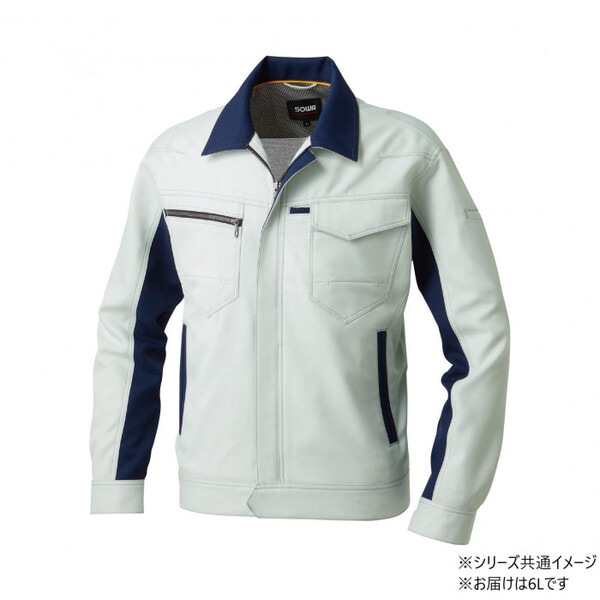 9662 長袖ブルゾン 6Lサイズ シルバーグレー(22) SOWA