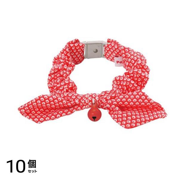 ペティオ 猫小町シュシュ 鹿の子 レッド 1本入 (W55266) 10個セット 6,262円