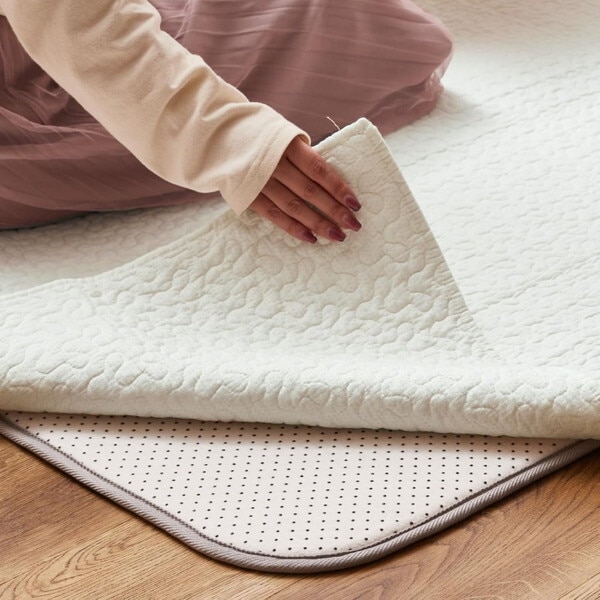 270606022 綿100%のイブルラグマット デコール アンダーラグ セット 190×240 アイボリー メーカー直送