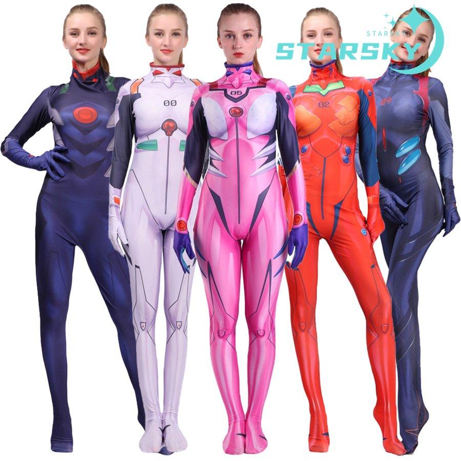 EVA 新世紀エヴァンゲリオン 明日香 全身タイツ 弾力伸縮性あり ステージ衣装 コスチューム 仮装 コスプレ衣装 ハロウィン