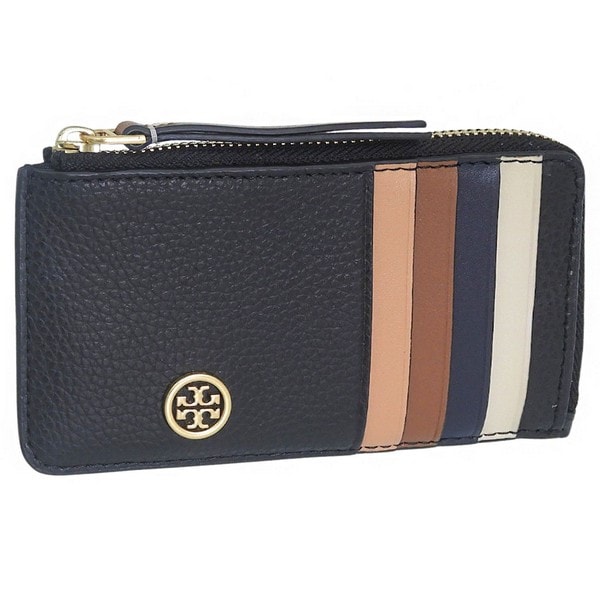トリーバーチ カードケース レディース コインケース 小銭入れ フラグメントケース レザー ブラック ROBINSON PEBBLED ZIP CARD CASE 146012-001 TORY BU