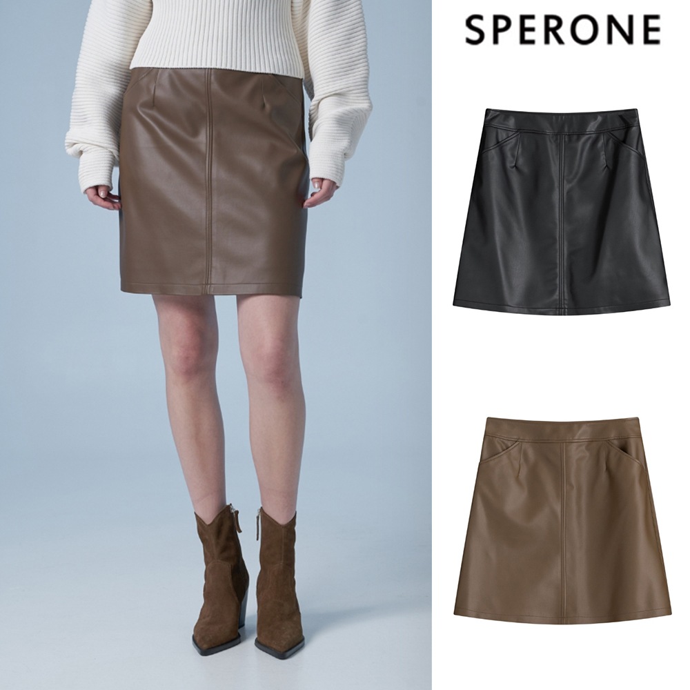 [SPERONE] Fox leather round skirt
